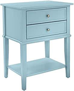 Ameriwood Home Franklin Accent Table 2 Drawers, Blue | Amazon (US)