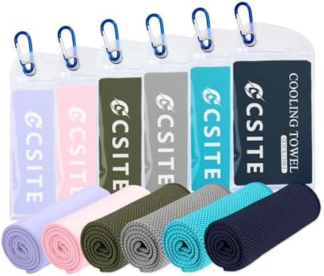 6 Pack Cooling Towels (47"x12") for Neck and Face, Ice Towel for Hot Weather, Soft Breathable Chi... | Amazon (US)