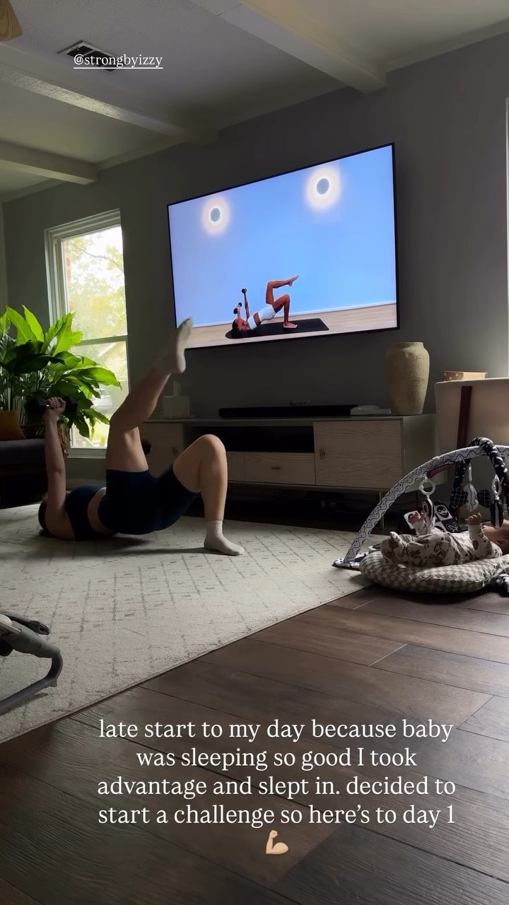 @strongbyizzy  late start to my day because baby was sleeping so good I took advantage and slept in… decided to start a challenge so here’s to day 1 💪🏼

#LTKmomlife #LTKfitnessgoals #LTKvlog