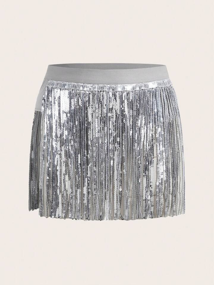 15-38%SHEIN Clasi Sequin Bodycon Skirt300+ sold recentlyGBP£7.99 | SHEIN