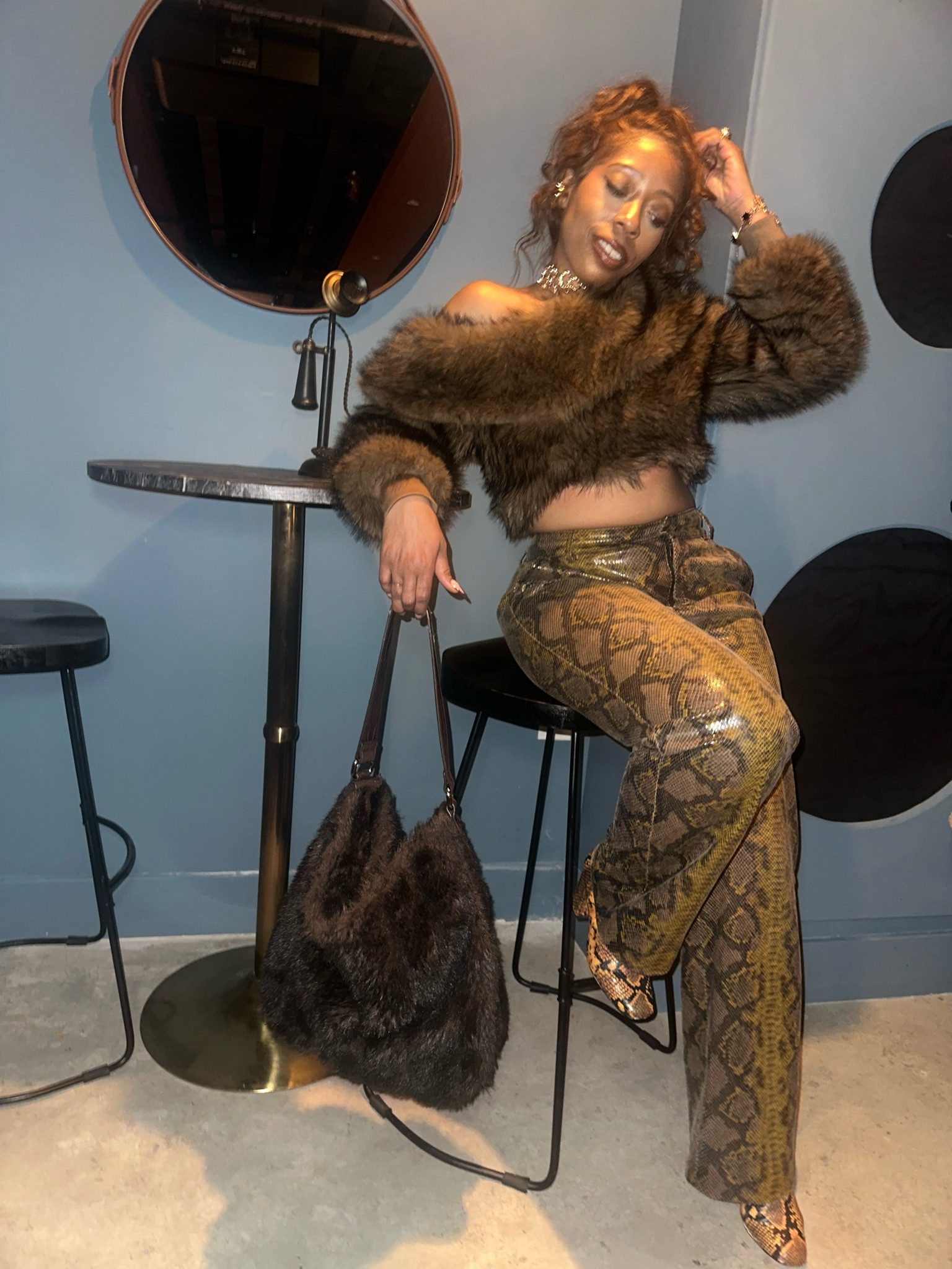 Off the shoulder fur top

#LTKStyleTip #LTKSeasonal #LTKFindsUnder50