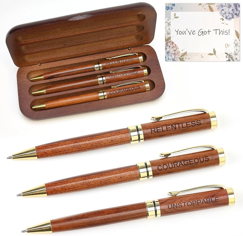 Fancy Wooden Pens Set with Box Congratulations Gift for Women Men New Job Promotion Gift for Cowo... | Amazon (US)
