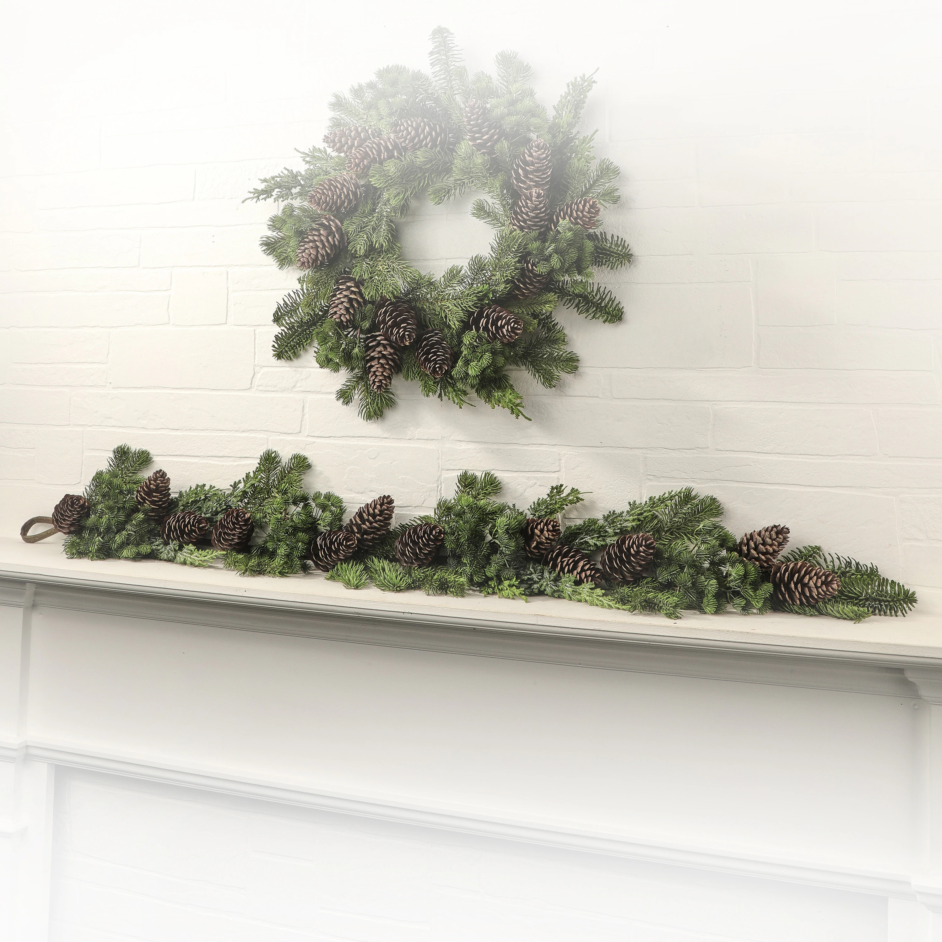 48" Natural Touch Pine Spruce W/Pinecones Garland - Green Brown - 48-Inch | Bed Bath & Beyond