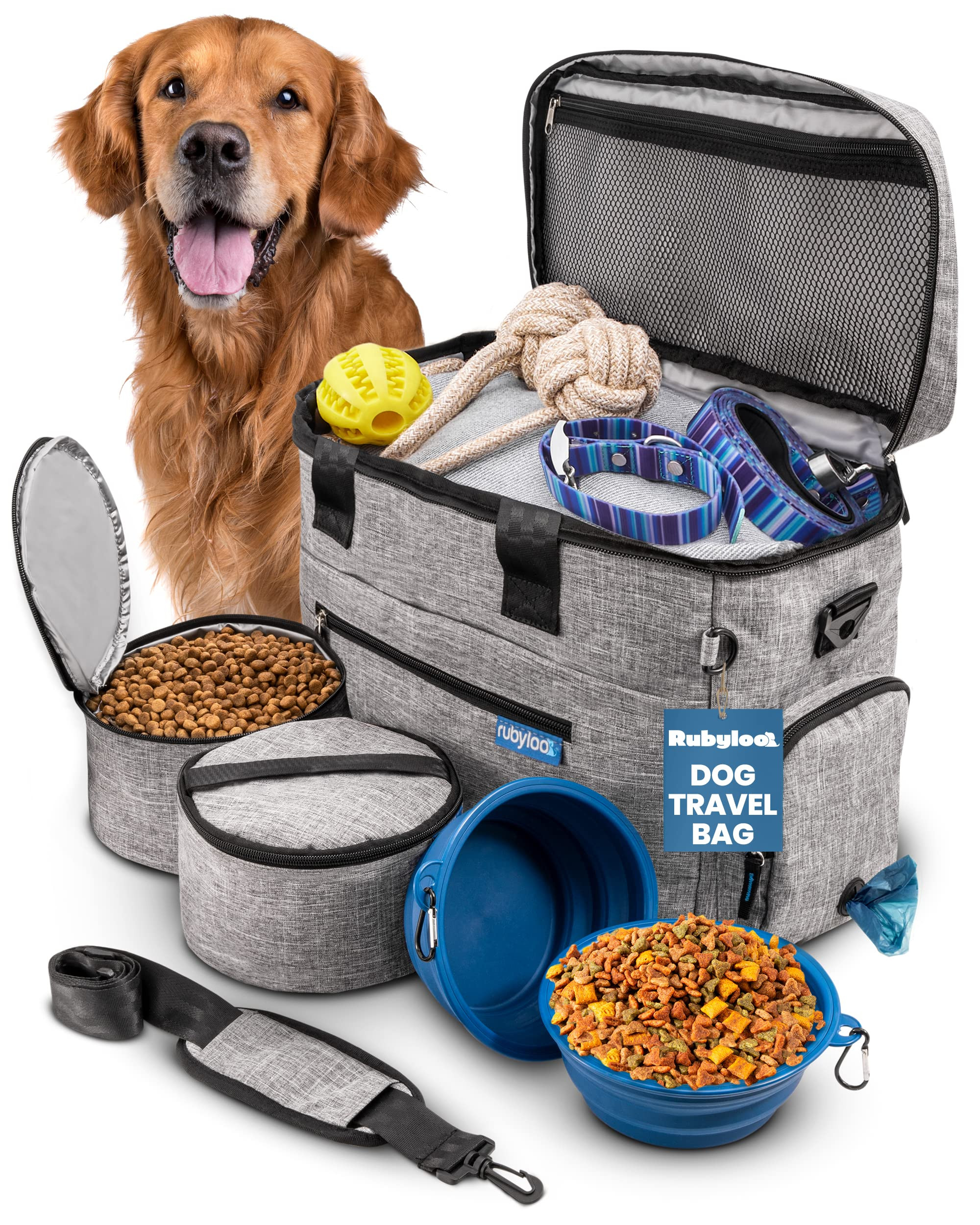 The Original Doggy Bag™ - Complete Dog Travel Bag for Supplies with 2 BPA-Free Travel Dog Bowls... | Amazon (US)