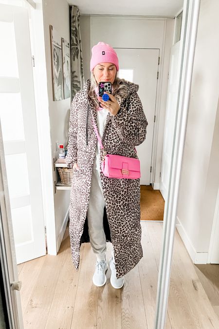 Ootd - Friday. Some days call for joggers. Tall sweatsuit from long tall sally paired with a tall, leopard puffer coat, Vivaia slipping sneakers, a pink purse and hat. 



#LTKover40 #LTKfindsunder100 #LTKstyletip