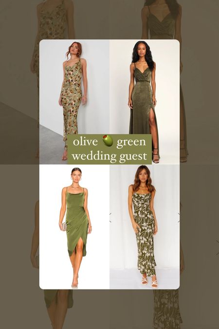 Olive green wedding guest dresses 🍸

#LTKwedding #LTKtravel #LTKSeasonal