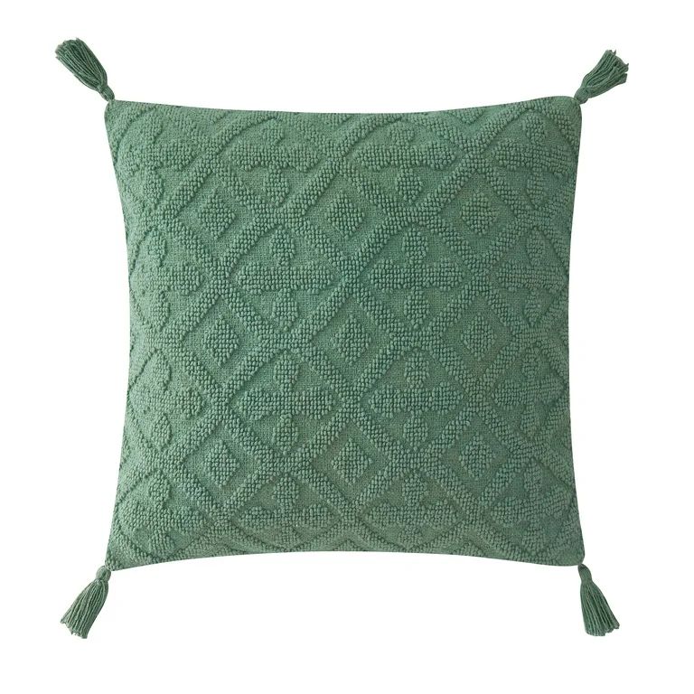 My Texas House Sutton Cotton Tufted Decorative Pillow, 20"x20", Iceberg | Walmart (US)