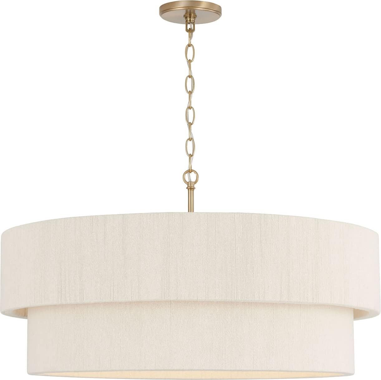 Capital Lighting 349842MA Delaney Modern Hand-Wrapped Rope Drum Pendant Ceiling Light Fixture, 4-... | Amazon (US)