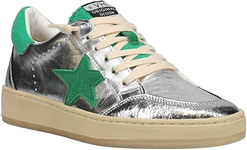 VINTAGE HAVANA Womens Denisse Metallic Slip On Sneakers Shoes Casual - Green, Silver | Amazon (US)