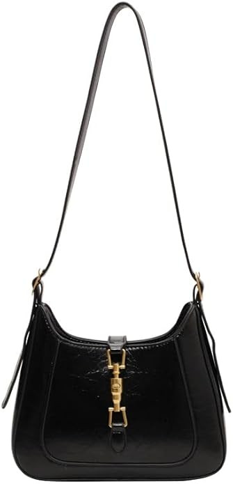 Women's Burgundy Bag PU Leather Clasp Zipper Shoulder Bag Small Wine Colored Purse Vintage Crossb... | Amazon (US)