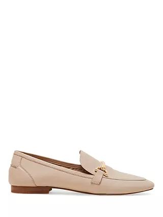 Phase Eight T-Bar Leather Loafers, Natural | John Lewis (UK)