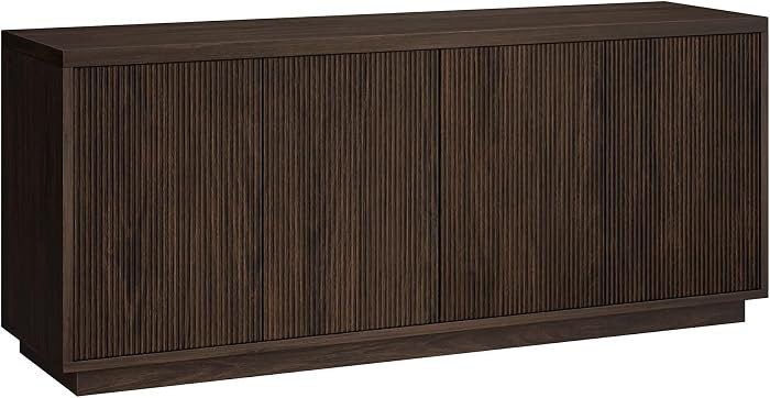 Henn&Hart Fluted TV Stand for TVs up to 65" with 2 Concealed Ribbed Storage Cabinets and Adjustab... | Amazon (US)