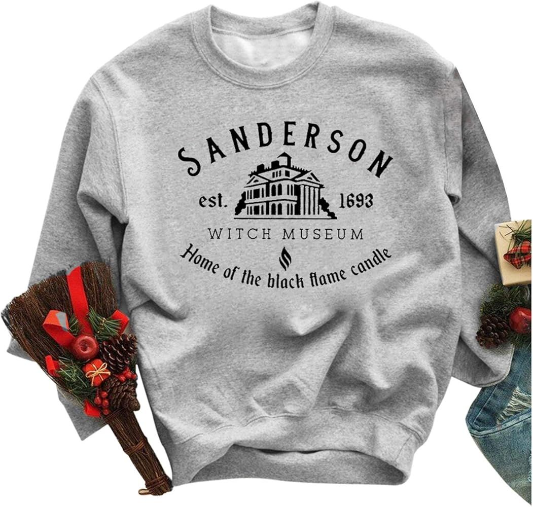 Sanderson Witch Museum Sweatshirt For Women Happy Halloween Pullover Shirts Teen Girls Funny Witc... | Amazon (US)