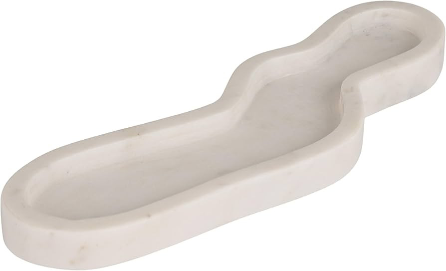 Bloomingville Organic-Shaped Marble Tray, White | Amazon (US)
