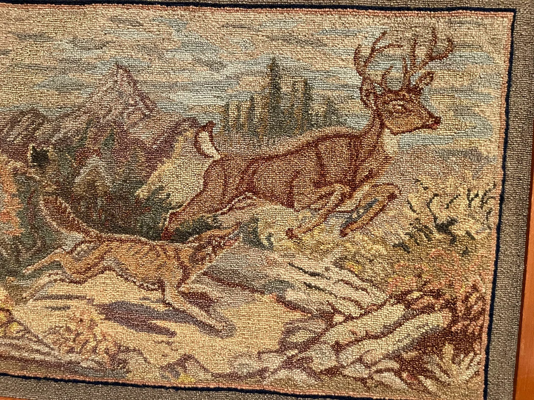 Antique 1920's-40s ? hooked rug wall hanging. Grenfell ? 25 inches b 22 inches | Etsy (US)