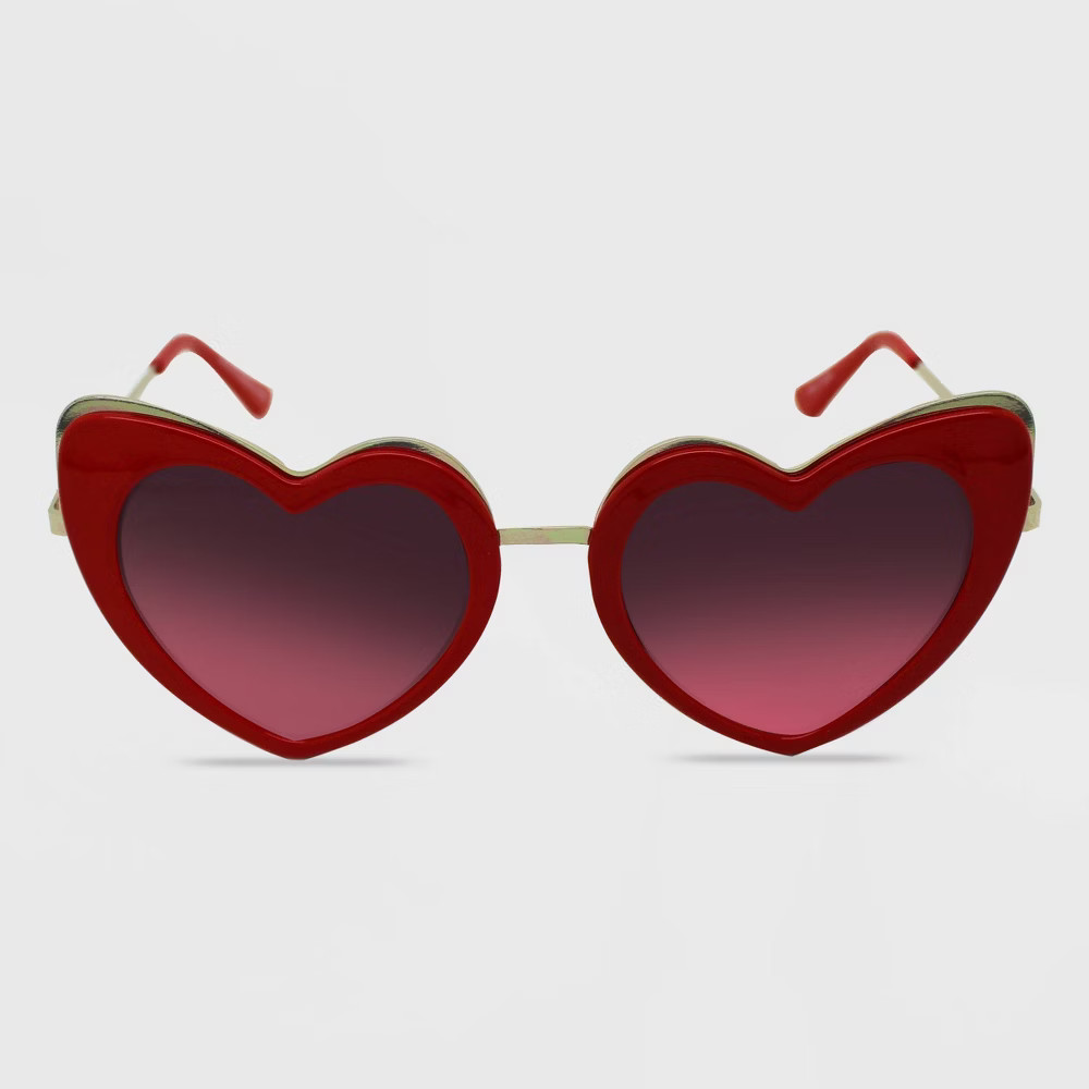Women's Heart Sunglasses - Wild Fable Red | Target