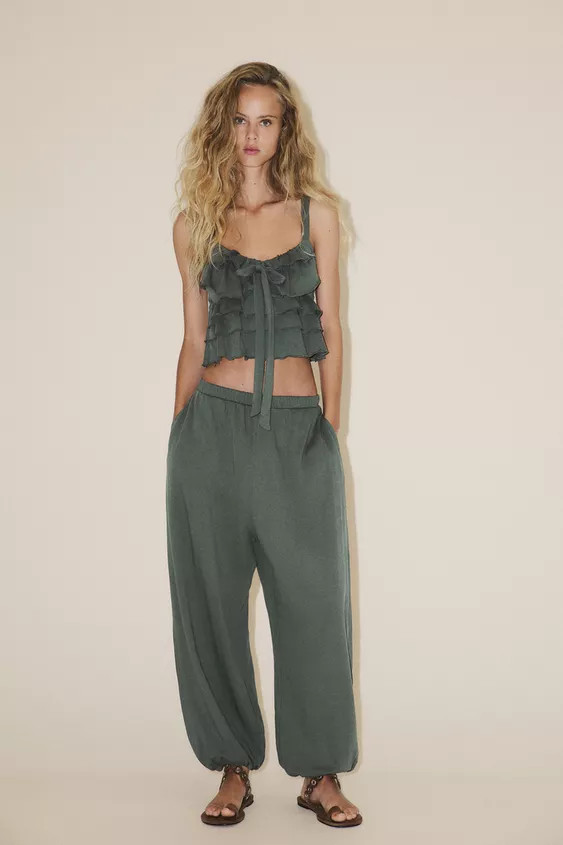 RUFFLED BOW TOP | Zara Canada