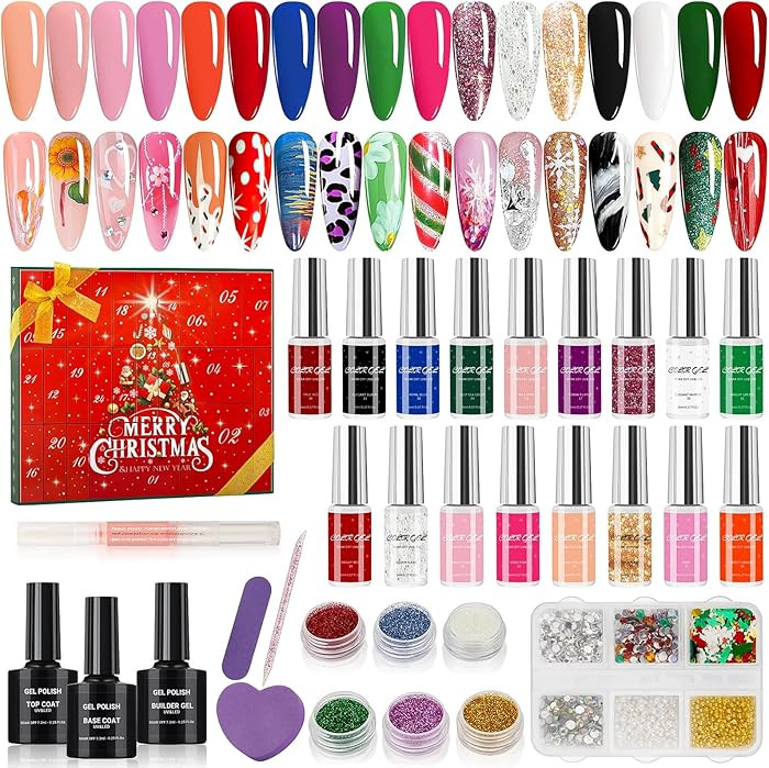Nail Polish Advent Calendar 2025, Nail Advent Calendar, Beauty Advent Calendar 2025 for 24 Days C... | Amazon (US)