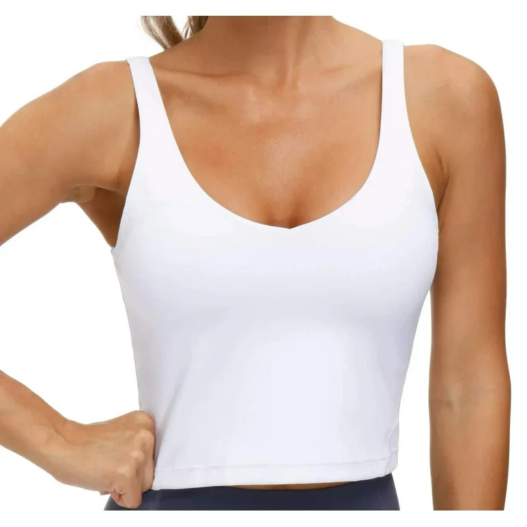 Rosvigor Womens Sports Bras Longline Wirefree Padded Workout Tank Tops for Women | Walmart (US)