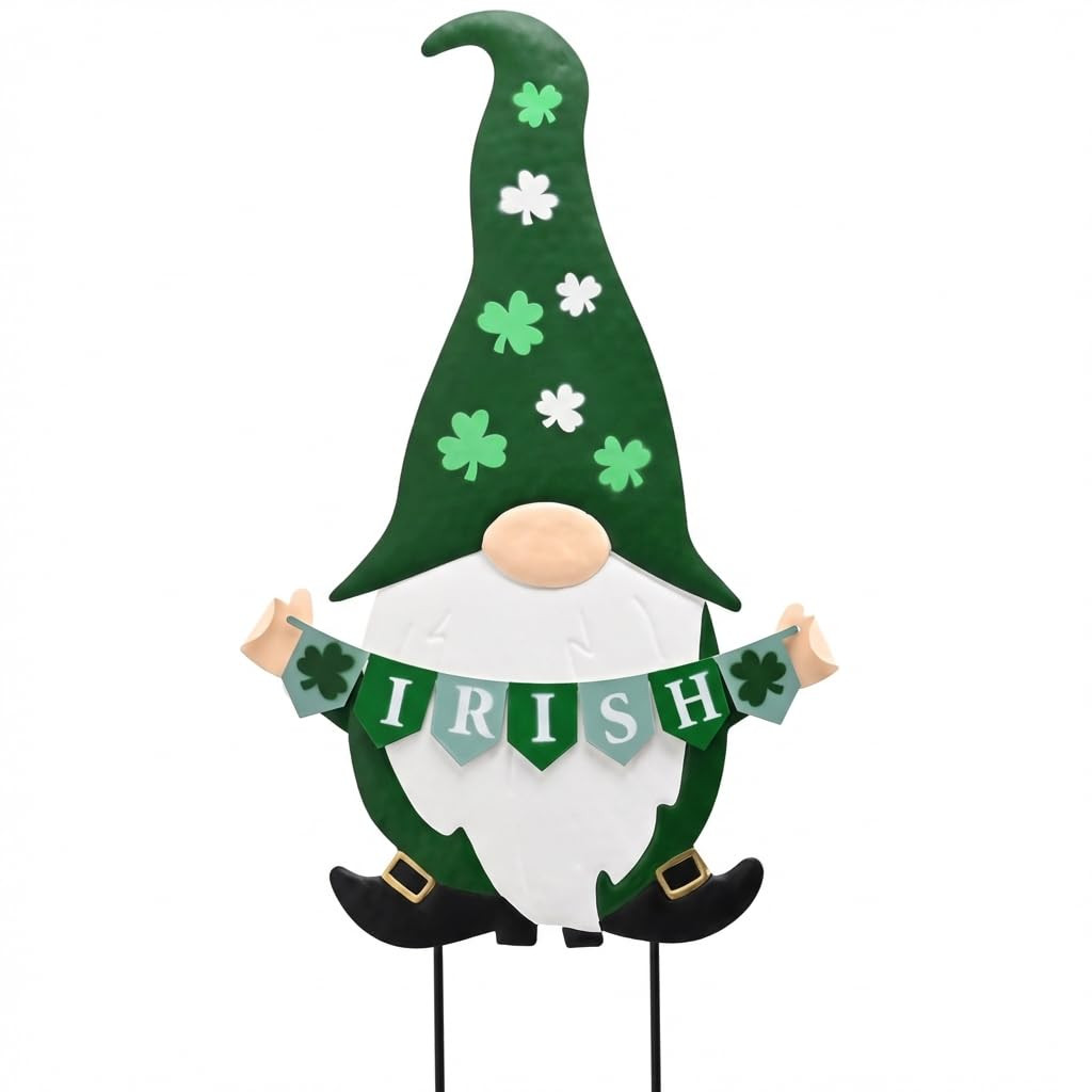 TERESA'S COLLECTIONS St. Patricks Decorations Outdoor for Home, Metal Garden Gnomes Decor Yard St... | Amazon (US)
