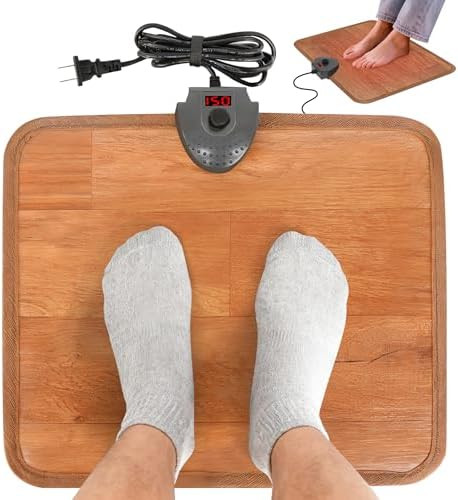 Heated Floor Mat Under Desk for Foot Warmer - Wider 110V Adjustable Temperature Electric Space He... | Amazon (US)