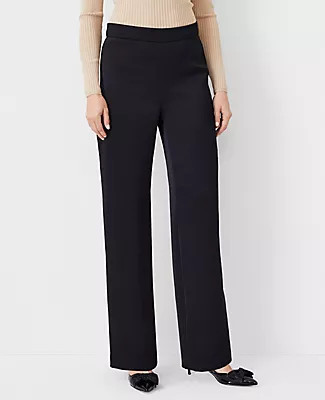 Ann Taylor The Petite Side Zip Wide Leg Pant in Satin | Ann Taylor (US)