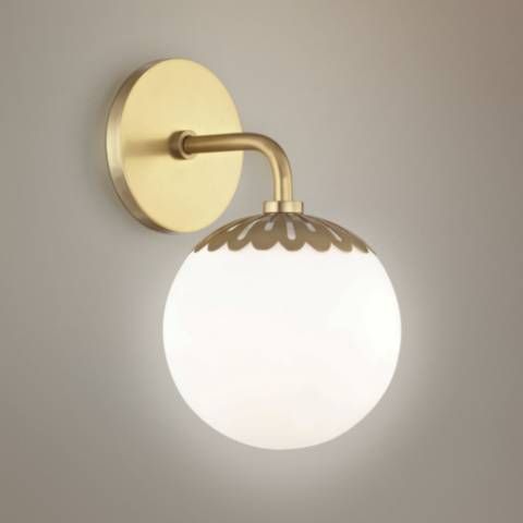 Mitzi Paige 11" High Aged Brass Wall Sconce | Lamps Plus