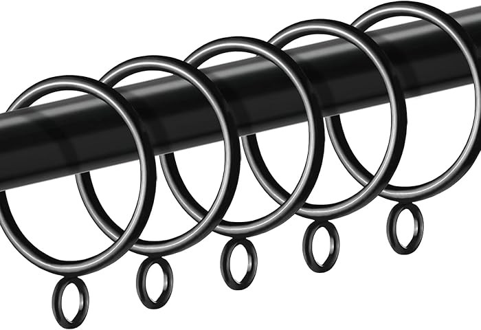 42 Pack Curtain Rings with Eyelet 1.5" Inner Diameter,Metal Drapery Ring Fits up to 1.25" Drapery... | Amazon (US)