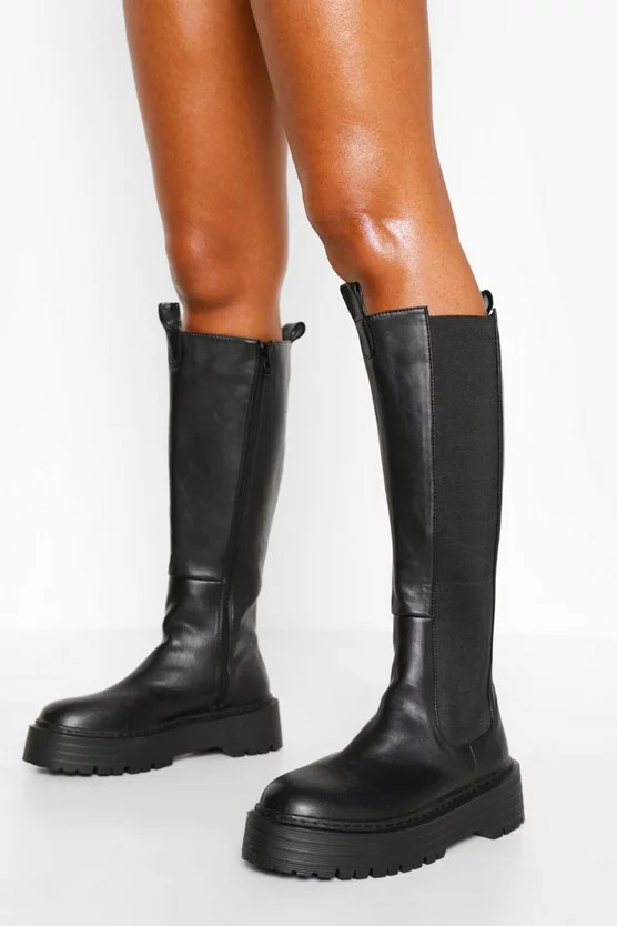 Knee High Chelsea Boot | Boohoo.com (US & CA)