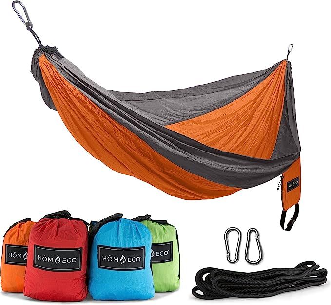 HomEco Camping Hammock, Lightweight Nylon Parachute Travel Hammocks, Double and Single Size | Amazon (US)