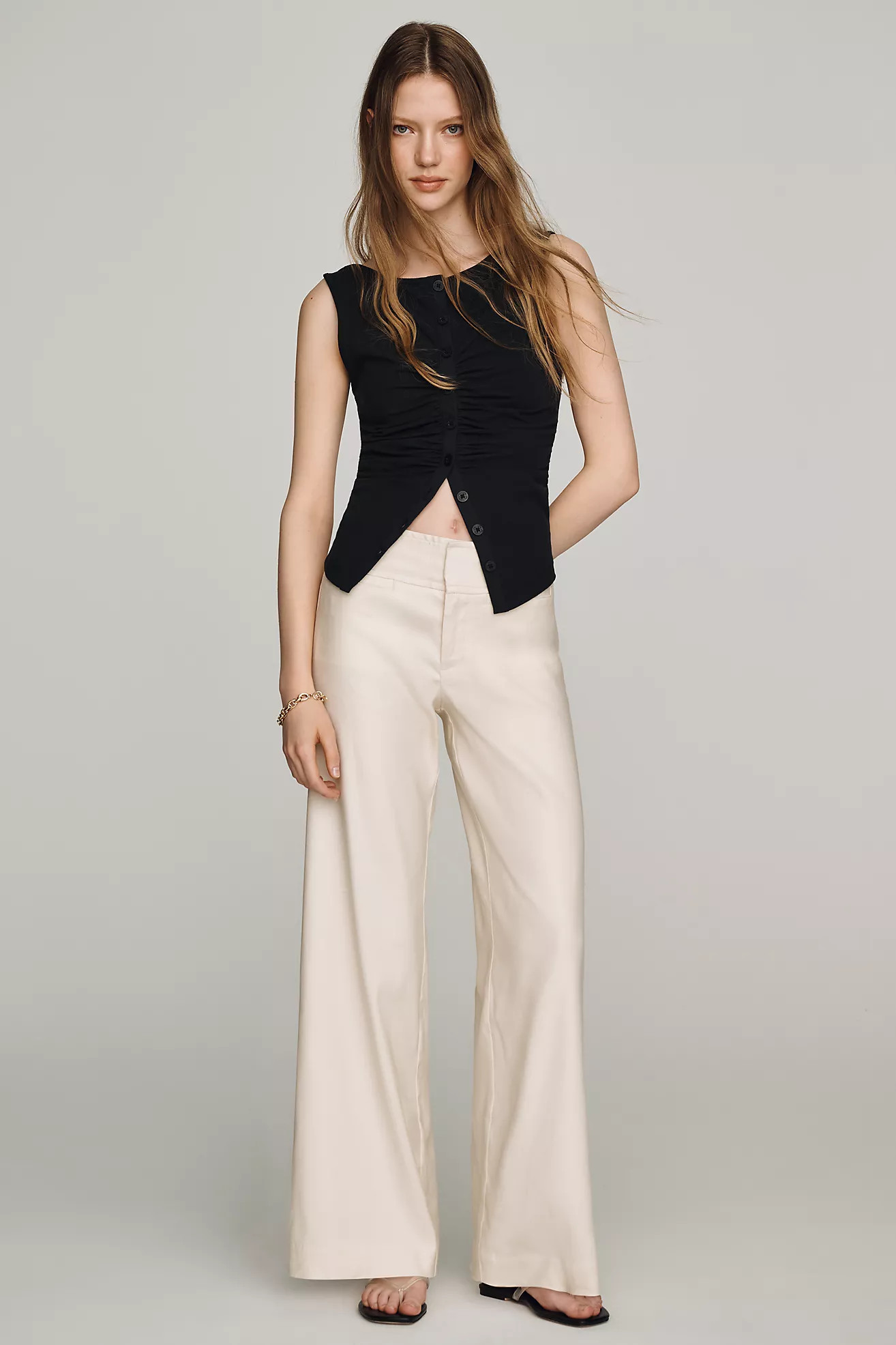 European Linen Stretch High Rise Trousers | Anthropologie (US)