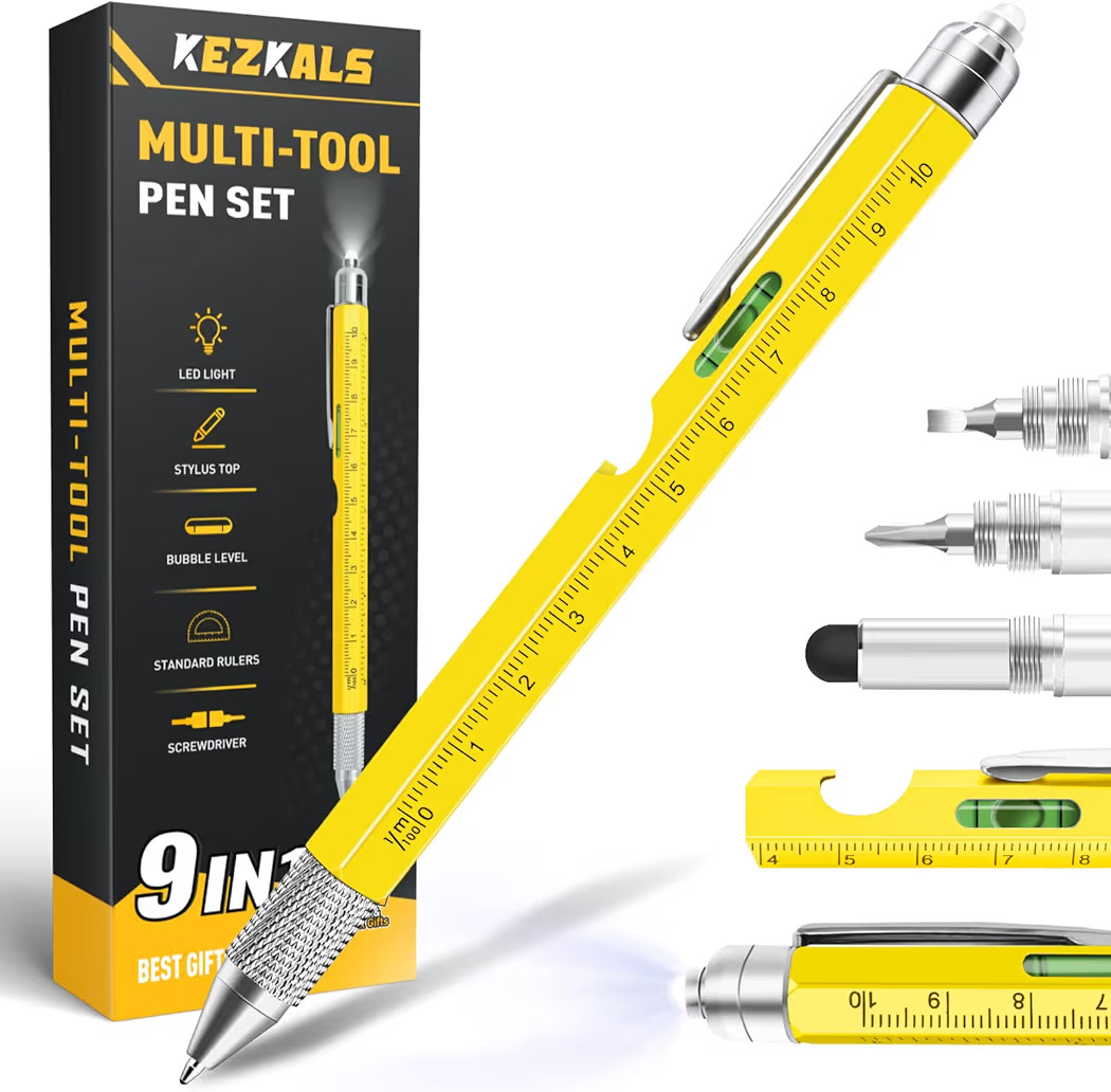 KEZKALS Stocking Stuffers for Men Adults, 9 in 1 Multitool Pen Gifts for Men, White Elephant Gift... | Amazon (US)