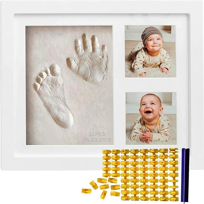 Co Little Baby Handprint & Footprint Kit (Date & Name Stamp) Clay Hand Print Picture Frame for Ne... | Amazon (US)