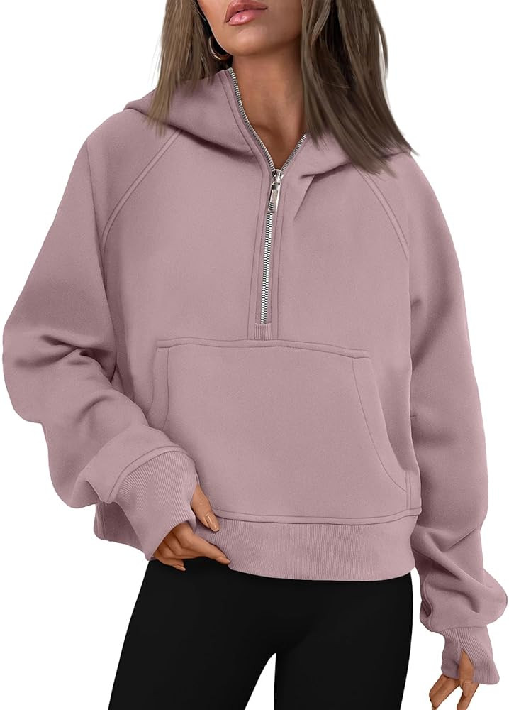 AUTOMET Womens Hoodies Half Zip Sweatshirts Fleece Jackets Tops Oversized Pullover Fall Outfits 2... | Amazon (US)
