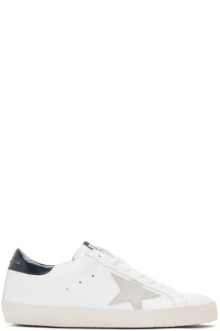 White & Navy Superstar Sneakers | SSENSE