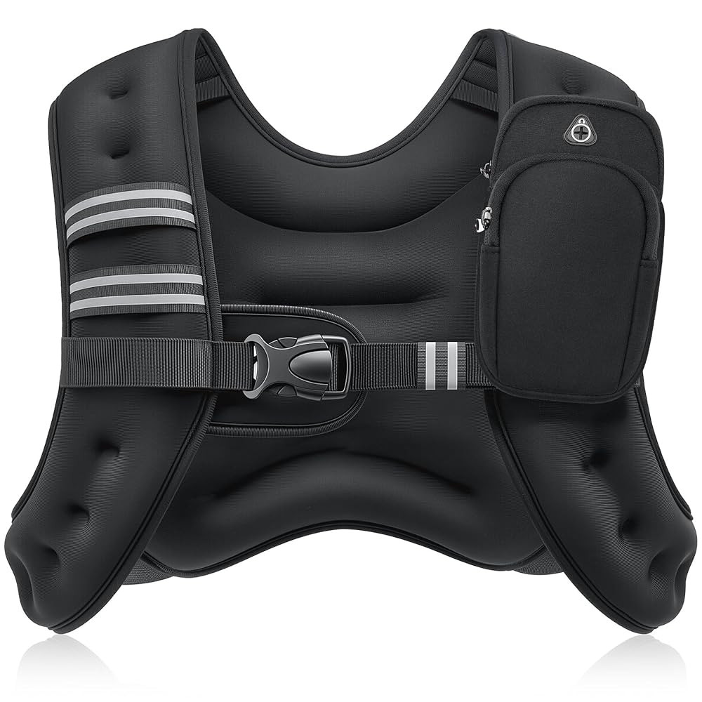 ZELUS Weighted Vest, 6lb/8lb/12lb/16lb/20lb/25lb/30lb Weight Vest with Reflective Stripe for Work... | Amazon (US)