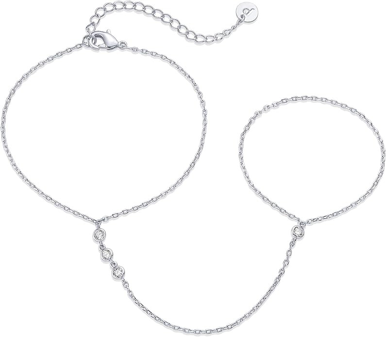 PAVOI 14K Gold Plated Freshwater Pearl Gold Hand Chain Bracelet for Women - Trendy Ring Bracelet ... | Amazon (US)
