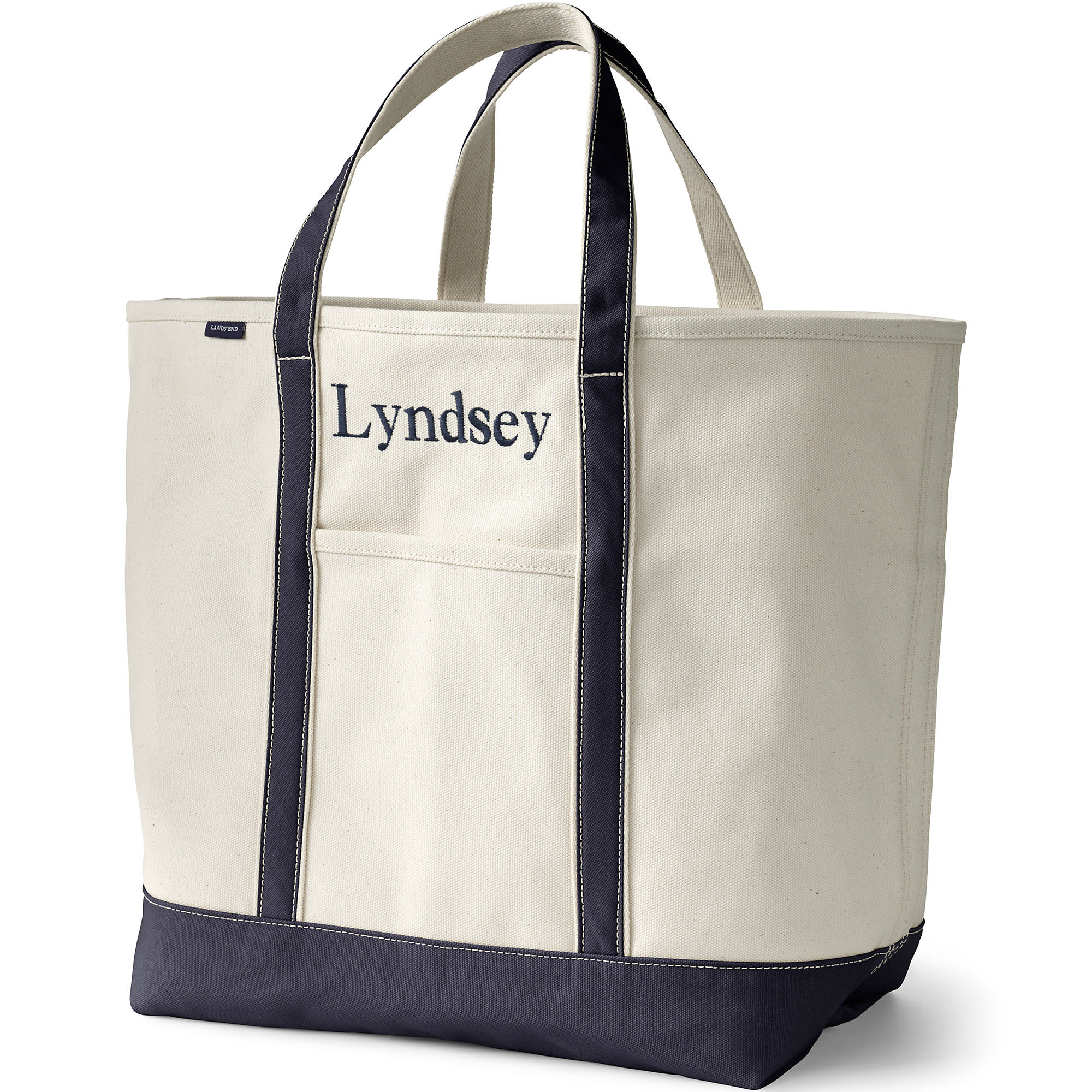 Extra Large Natural 5 Pocket Open Top Canvas Tote Bag | Lands' End (US)