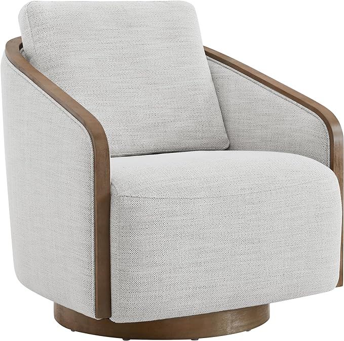 Mid Century Swivel Accent Chairs Modern Upholstered Sofa Round Armchair for Living Room Bedroom, ... | Amazon (US)