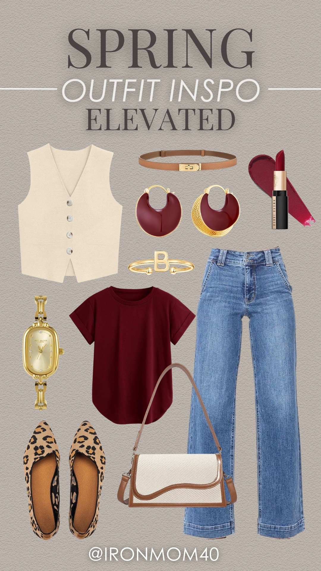 Spring elevated outfit idea with these high-waisted jeans and a burgundy tee. Add some chic accessories for a perfect look!

#LTKgrwm #LTKOver40 #LTKMidsize