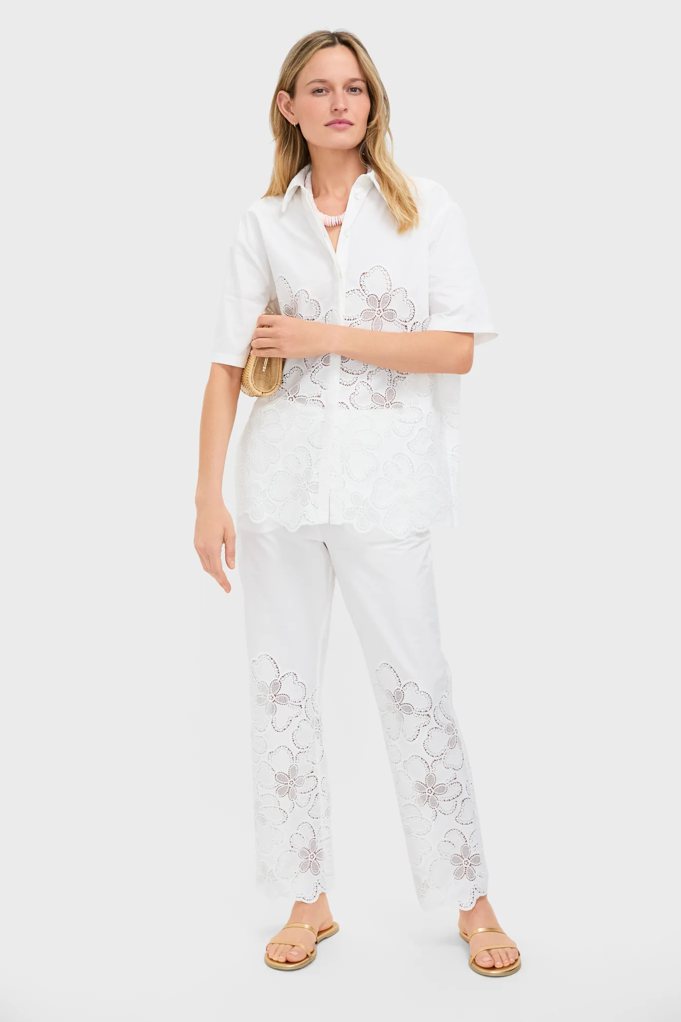 Ivory Joshua Lace Trousers | Tuckernuck (US)