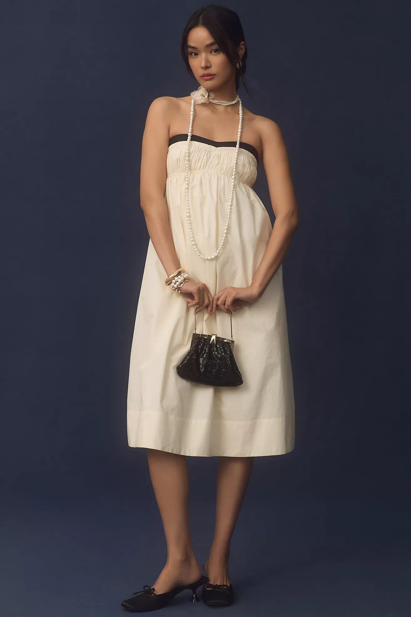 Maeve Strapless Pintuck Open-Back Dress | Anthropologie (US)