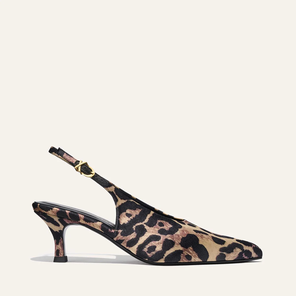 The Prado Sling - Leopard Satin | Margaux