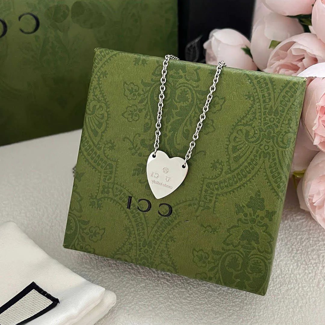 gglies Brand Heart Pendant Necklace Designer For Women Silver Necklaces Vintage simple Jewelry Ne... | DHGate