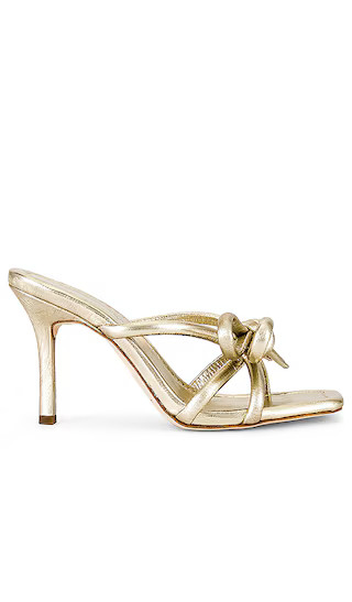 Margi Bow Mule in Champagne Crinkle Metallic | Revolve Clothing (Global)