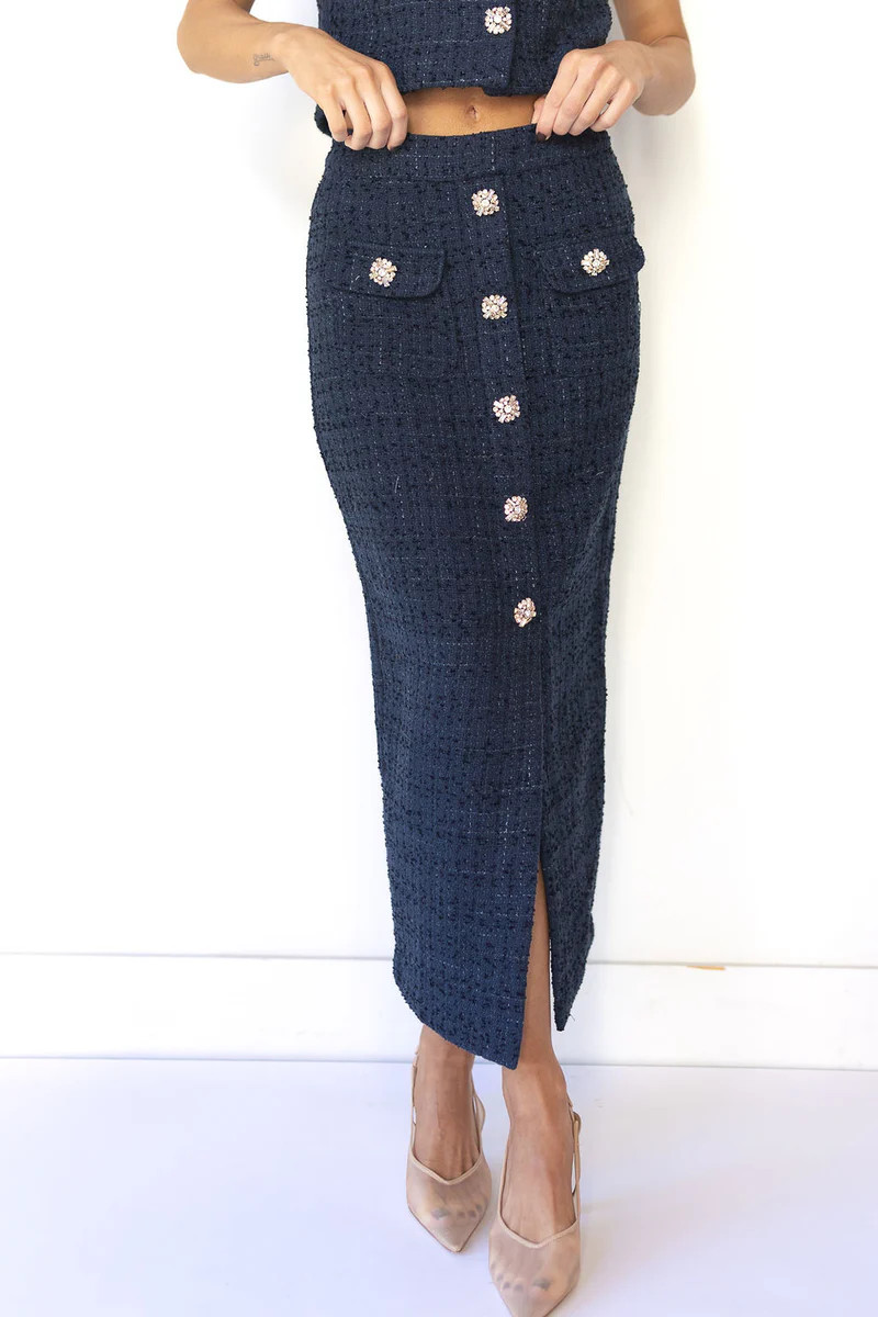 kennedy tweed midi skirt | mode