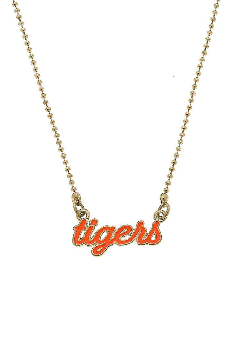 Auburn Tigers Enamel Script Necklace | CANVAS