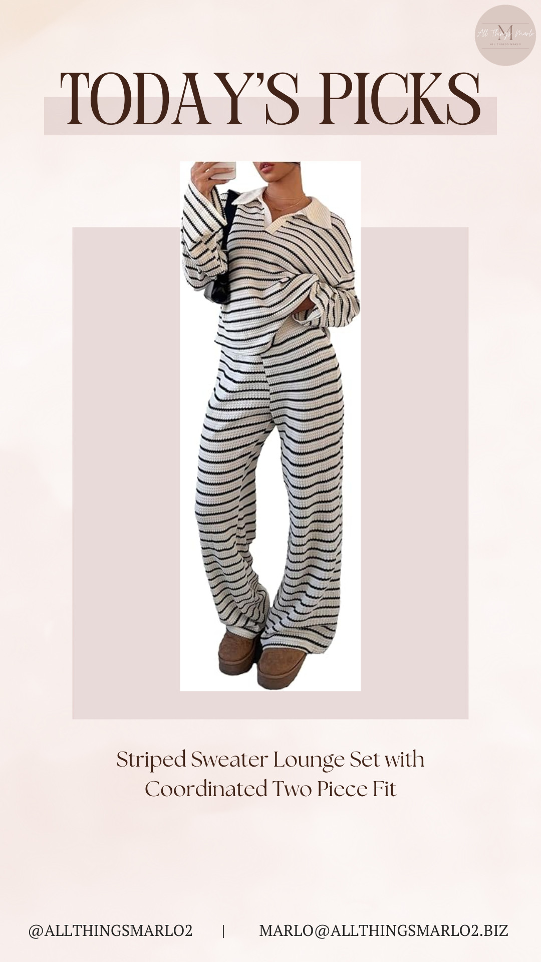 Striped Sweater Lounge Set with Coordinated Two Piece Fit 

 #LTKSeasonal #LTKWorkwear #LTKTravel