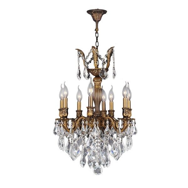 French Imperial Collection 6 Light Flemish Brass Finish and Clear Crystal Chandelier 19 x 25 | Bed Bath & Beyond