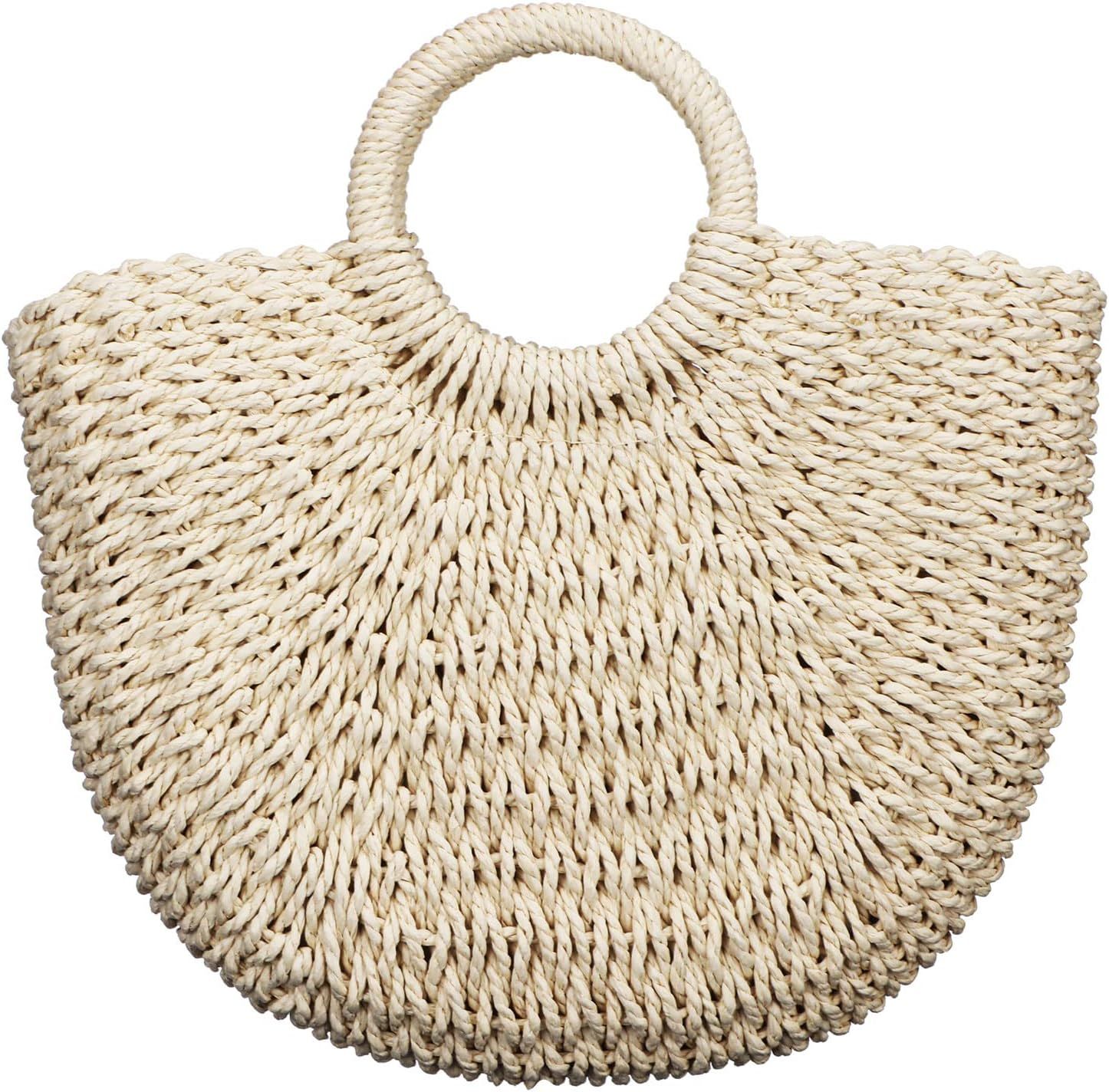 Straw Tote Bag Summer Beach Bag Handmade Straw Rattan Woven Handbag for Women Travel | Amazon (US)